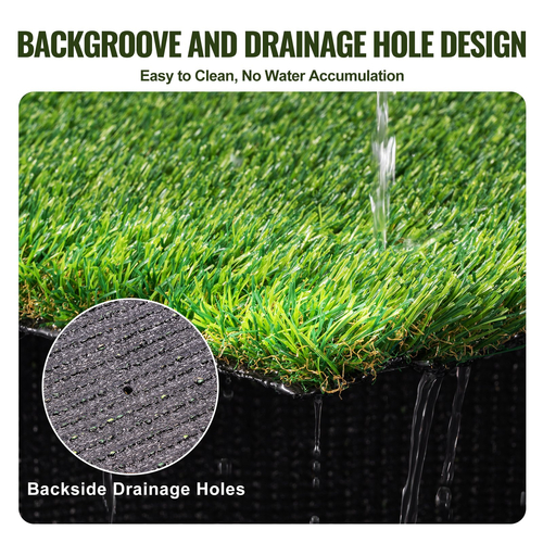 VEVOR Τεχνητό γρασίδι, 1,2 x 1,8 m Rug Green Turf, 35mm ψεύτικο χαλάκι πόρτας Διακόσμηση γκαζόν εξωτερικού χώρου, Εύκολο στο καθάρισμα με οπές αποστράγγισης, ιδανικό για πατάκια ξύστρα για σκύλους εσωτερικού χώρου εισόδου πολλαπλών χρήσεων
