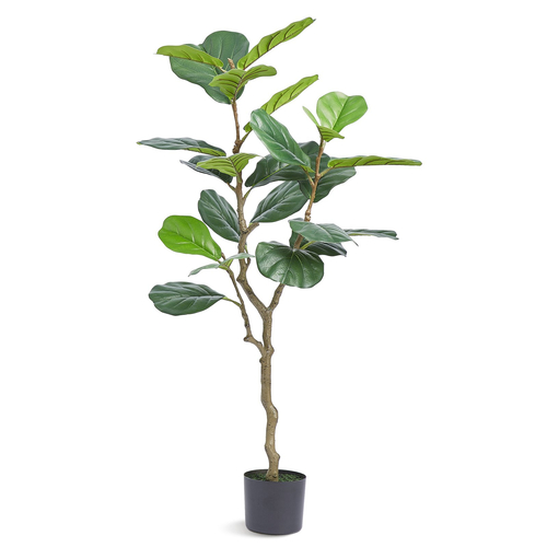 VEVOR Τεχνητό Φύλλο Σύκας, 4 FT, Ασφαλές υλικό πολυαιθυλενίου &amp; Προστασία από την κλίση κατά των άκρων Faux φυτό χαμηλής συντήρησης, ρεαλιστικό πράσινο ψεύτικο δέντρο σε γλάστρα για διακόσμηση αποθήκης οικιακού γραφείου εσωτερικού χώρου