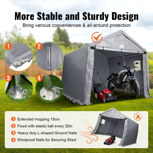 VEVOR Portable Storage Shelter Garage Storage Shel 8 x 14 x 7,6 ft &amp; Zipper Door