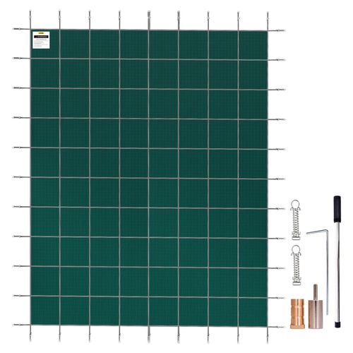VEVOR Κάλυμμα ασφαλείας πισίνας 18x36FT Κάλυμμα πισίνας Ορθογώνιο Κάλυμμα ασφαλείας εσωτερικής πισίνας Πράσινο πλέγμα Συμπαγές κάλυμμα ασφαλείας πισίνας για κάλυμμα ασφαλείας πισίνας χειμώνα