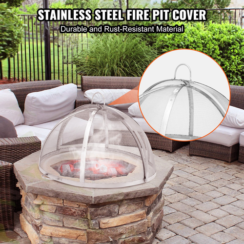 Καπάκι οθόνης VEVOR Firepit Spark, διάμετρος 914,4 mm, Στρογγυλά αξεσουάρ κάλυμμα δακτυλίου πυρκαγιάς εξωτερικού χώρου, μεταλλικό κάλυμμα πυροσβεστικού λάκκου, καλύμματα πυροσβεστικού δακτυλίου από ανοξείδωτο χάλυβα που ανοίγουν εύκολα για υπαίθριες αυλές πυροσβεστήρων