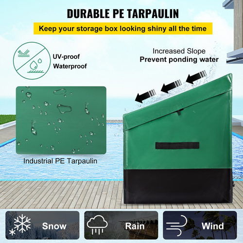 VEVOR Outdoor Storage Box Patio Deck Box 150 Gallon Αδιάβροχος μουσαμάς PE