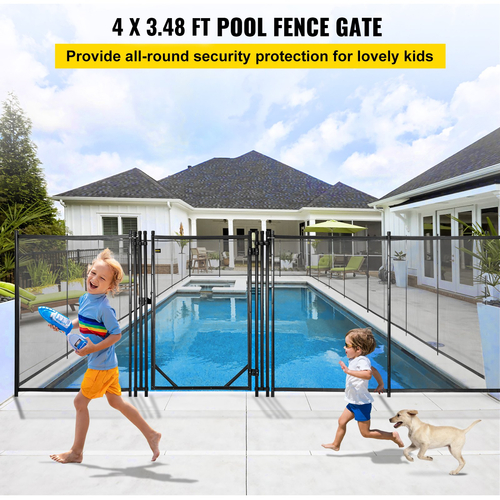 Φράχτες πισίνας VEVOR για πισίνες εδάφους 4x12 Ft Ασφαλής φράχτη πισίνας Κιτ αυτοκλειόμενης πύλης 1000D με επίστρωση σκόνης σωλήνας αλουμινίου φράχτες πισίνας Πύλη 340gsm Teslin Grid Cloth Life Saver Φράχτης πισίνας