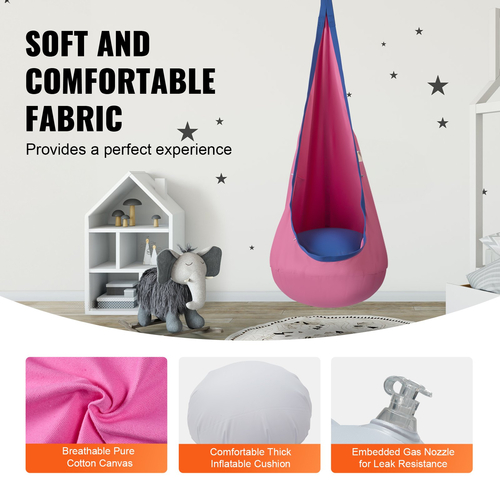 VEVOR Kids Pod Swing Seat Κρεμαστή καρέκλα αιώρας με χορδές LED φώτα 120 λίβρες