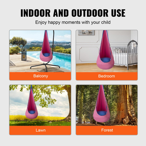 VEVOR Kids Pod Swing Seat Κρεμαστή καρέκλα αιώρας με χορδές LED φώτα 120 λίβρες