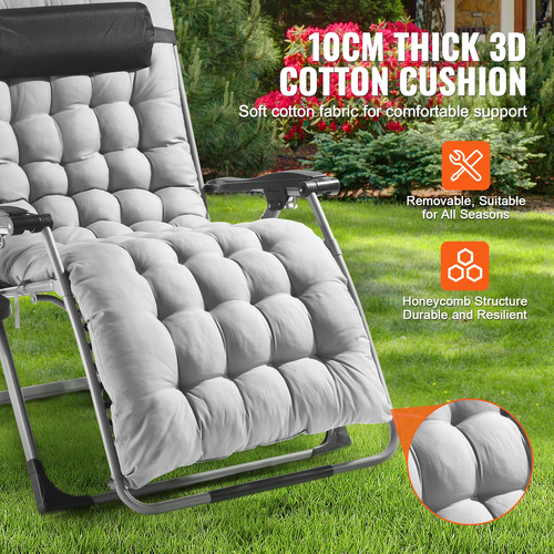VEVOR Zero Gravity Chair 33&quot; Zero Gravity Recliner Lounge Chair Indoor &amp; Outdoor
