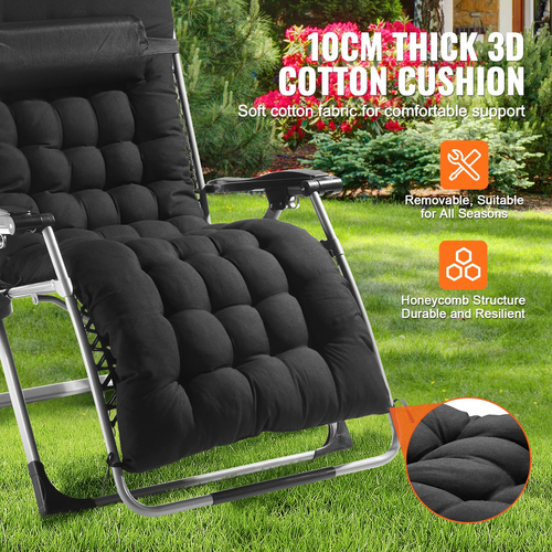 VEVOR Zero Gravity Chair 33&quot; Zero Gravity Recliner Lounge Chair Indoor &amp; Outdoor