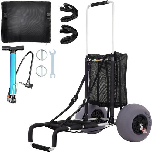 VEVOR Beach Carts for Sand, 23&quot; x 15&quot; Cargo Deck, με 13&quot; TPU Balloon Wheels, 165LBS ​​Loading Folding Sand Cart &amp; 33,1&quot; έως 51,6&quot; Ρυθμιζόμενο ύψος, Aviation Cargo Aluminium for Picnic, Fishing, Beach
