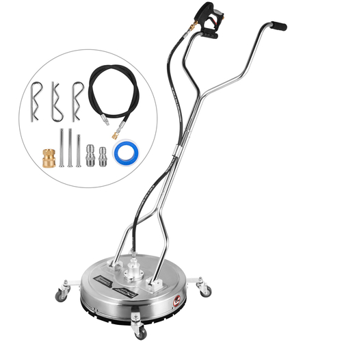 VEVOR Surface Cleaner 21 Inch Pressure Flat Surface Cleaning 4000 PSI Max Working Pressure Flat Surface Cleaner Από ανοξείδωτο ατσάλι Καθαριστικό περιστρεφόμενων επιφανειών με ρόδες Power Washer Scrubber δαπέδου