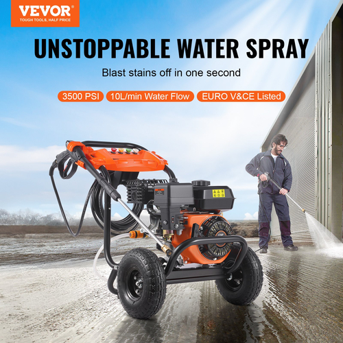 VEVOR Gas Pressure Washer 3500 PSI 10L/min 2,6 GPM with 5 Nozzle set for Cars