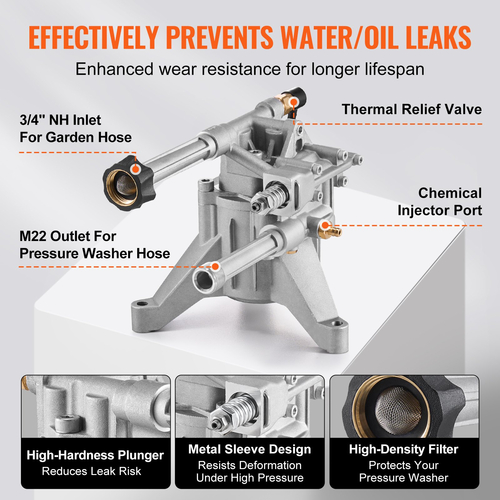 Αντλία VEVOR Pressure Washer 7/8&quot; Shaft Vertical 3100 PSI 2.5GPM με 5 ακροφύσια