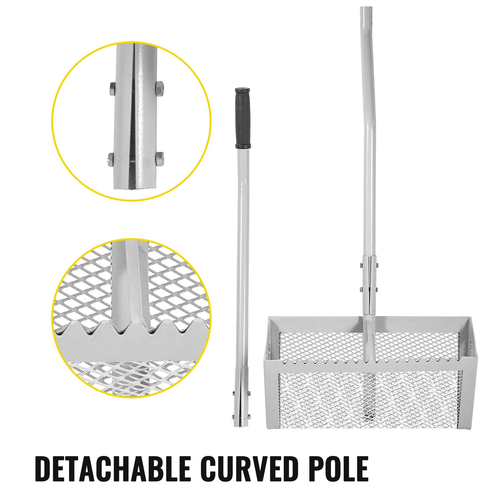 VEVOR Sand Rake, 52 ιντσών Pole Beach Rake, Red Iron Lake Weed Rakes, 16&quot; Aquatic Weeds Muck Sand Flea Rakes, Weed Cleaning Tool for Beach Lake Pond River Landscaping με αποσπώμενο κοντάρι και δίχτυ