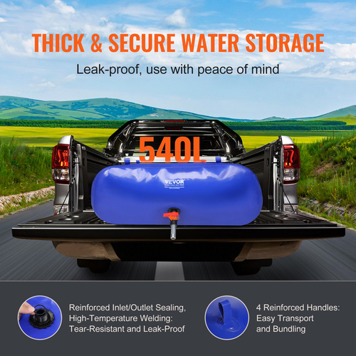 VEVOR Portable Water Storage Bladder 142.7 Gal 1000D PVC πτυσσόμενη δεξαμενή νερού