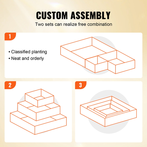 VEVOR Raised Garden Bed, 3,7 x 3,7 x 1,7 ft Ξύλινο κουτί φυτευτήρων, κουτιά φύτευσης εξωτερικού χώρου με ανοιχτή βάση, για καλλιέργεια λουλουδιών/λαχανικών/βοτάνων στην πίσω αυλή/κήπο/αίθριο/μπαλκόνι, Burlywood