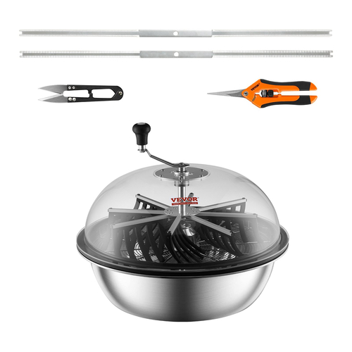 VEVOR Leaf Bowl Trimmer, 24&#039;&#039; Trimmer Bowl, Χειροκίνητο Bud Trimmer με λεπίδες από ανοξείδωτο ατσάλι για περιστροφή περιστροφής, περιλαμβάνεται θόλος καθαρής ορατότητας και κλαδευτήρι χειρός, για κοπή φύλλων, μπουμπουκιών, λουλουδιών