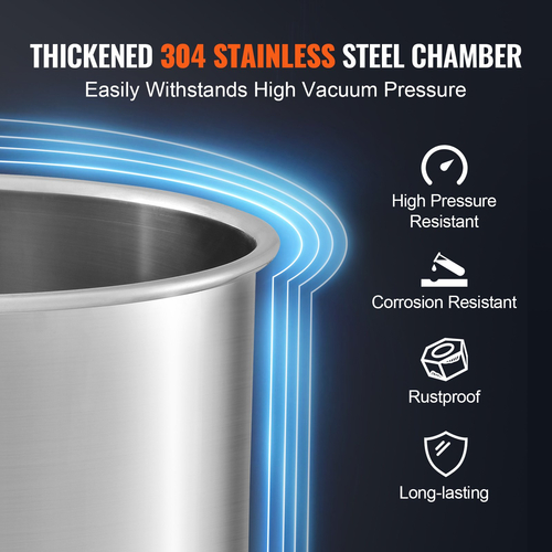 VEVOR Vacuum Chamber Tempered Glass Lid Vacuum 3 Gal Degassing Chamber Silicone