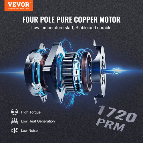 Αντλία κενού VEVOR 1/5 HP Single Stage Pump, 3,5 CFM, 220-240V AC Conditioner Conditioner Vacuum Pump, 1/4&quot; SAE Male 1/2&quot; ACME αρσενική είσοδος, για επισκευή HVAC, συντήρηση ψύξης, απαέρωση ρητίνης