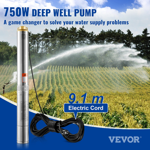 VEVOR Deep Well Submersible Pump Αντλία νερού από ανοξείδωτο χάλυβα 750W 230V 7,1 m³/h