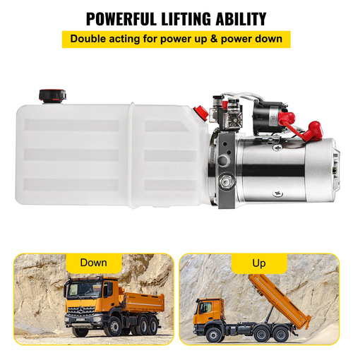 Dc12v Volt 6 Quart Υδραυλική αντλία διπλής ενέργειας Ανύψωση πακέτου τροφοδοσίας