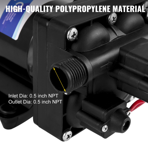 Αντλία γλυκού νερού VEVOR, αντλία ψεκασμού 12 V Self priming, αντλία νερού 3 GPM RV, με διακόπτη πίεσης 55 PSI Self Primering Pump Water, Αποσπώμενο φίλτρο 12V Αντλία διαφράγματος για RV Camper Marine Boat Lawn