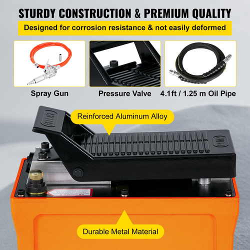Υδραυλική αντλία VEVOR 10000 PSI, αντλία πέλματος αέρα με σωλήνα, υδραυλική αντλία γρύλου με σωλήνα αέρα για κυλίνδρους υδραυλικού εμβόλου (υδραυλική αντλία με σωλήνα)