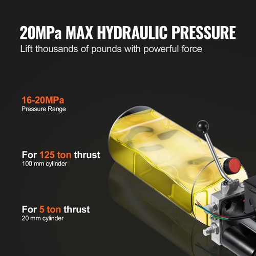 VEVOR Hydraulic Pump 10 Quart Single Acting Dump Trailer Pump Μονάδα ισχύος AC 220V