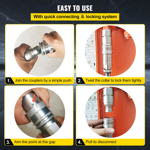 VEVOR 3/4NPT Hydraulic Quick Connect 3/4body Hydraulic Coupler 20,7MPa Hydraulic Coupling Quick Connect 106L/min Hydraulic Quick Coupler (ISO 16028)