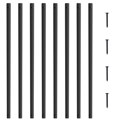 Μεταλλικά κάγκελα VEVOR Staircase, 38&#039;&#039; x 1&#039;&#039; Επίπεδοι διακοσμητικοί άξονες από κράμα αλουμινίου, 72 Pack κιγκλίδωμα καταστρώματος με βίδες, κλασικό κιγκλίδωμα κοίλου καταστρώματος σατέν με μαύρη επίστρωση για βεράντα