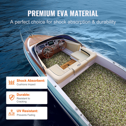 VEVOR Boat Flooring, EVA Foam Boat Decking 94,5&quot; x 35,4&quot;, Αντιολισθητικό αυτοκόλλητο δάπεδο, 23,2 sq.ft Θαλάσσιο χαλί για σκάφη, γιοτ, Pontoon, δάπεδα καγιάκ