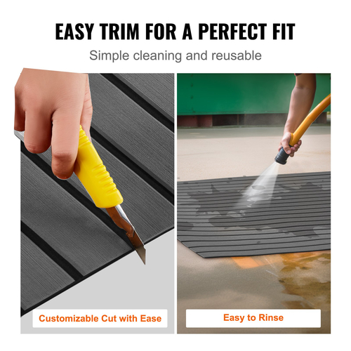 VEVOR Boat Flooring, EVA Foam Boat Decking 94,5&quot; x 17,7&quot;, Αντιολισθητικό αυτοκόλλητο δάπεδο, 11,6 sq.ft Θαλάσσιο χαλί για σκάφη, γιοτ, Pontoon, δάπεδα καγιάκ