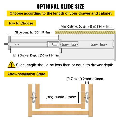 Slides συρταριών VEVOR Heavy Duty 2PCS Slides συρταριών 36&quot; Κλείδωμα συρταριών συρταριών 250LBS χωρητικότητας Slides βαρέως τύπου Τριών τμημάτων Πλήρης επέκταση συρταριέρα Σλάιντ βιομηχανικών συρταριών από χάλυβα ψυχρής έλασης