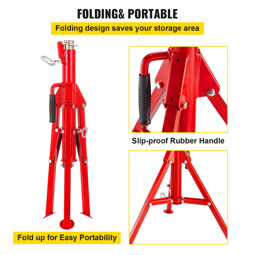 VEVOR V Head Pipe Stand Ρυθμιζόμενο Ύψος 28-52 ίντσες 4500lbs/2 Tons Pipe Jack Stand Πτυσσόμενο φορητό ψηλό αναδιπλούμενο σταντ σωλήνων με V Head Fold A γρύλοι τρέιλερ