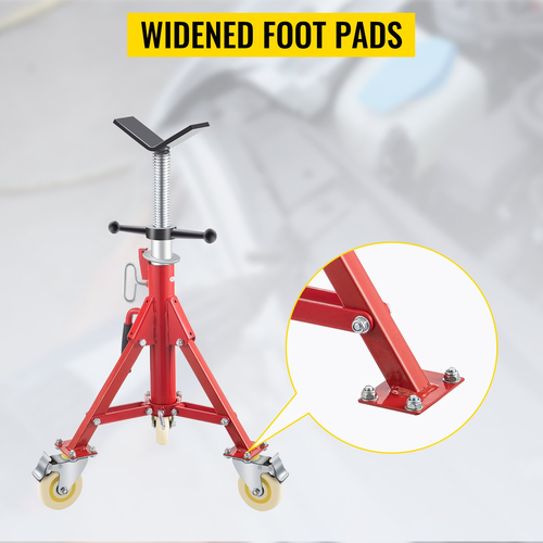 VEVOR Pipe Stand Fold-a-Jack V-Head 23,6&quot;-42,5&quot; Ύψος 12&quot; Pipe 882 lb με τροχούς