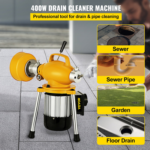 VEVOR Drain Auger 20-100mm 400W Pipe Dredger Pipeline Unblocker Snake Cleaner φορητό εργαλείο για τουαλέτα