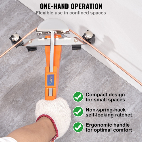 VEVOR Pipe Tube Bender, 1/4&quot;-7/8&quot; Ratcheting Tubing Bender, 90° Forward/Reverse Pipes Bender Tools with 7 Dies for HVAC Air Conditioning Refrigerator