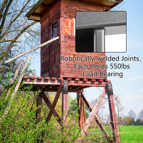 Βραχίονες VEVOR Deer Blind, 2 ΤΕΜ 4&quot; x 4&quot; Deer Stand στηρίγματα, βραχίονες με επίστρωση πούδρας από ατσάλι Tree House, Heavy Duty Deer Stands Ανυψωμένες Deer Blinds για εξωτερική πλατφόρμα και βάση κυνηγιού με κιτ βιδών