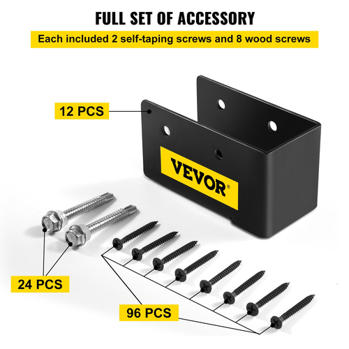 VEVOR Κρεμάστρα Joist Concealed-Flange Face-mount Joist Hanger 12τμχ για ξυλεία 2&quot;x4