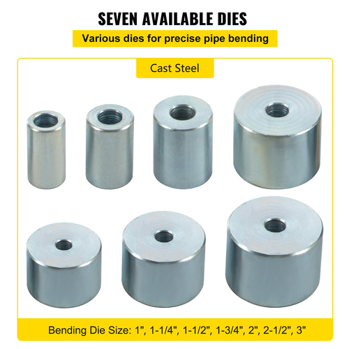 VEVOR YP-9 Χειροκίνητο Πάγκο Πάγκο Συμπαγές Bender Bending Machine 7 Dies 1-3inch Metal Fabrication Rod Bender 44ft Mount Powdercoat Telescoping Handle