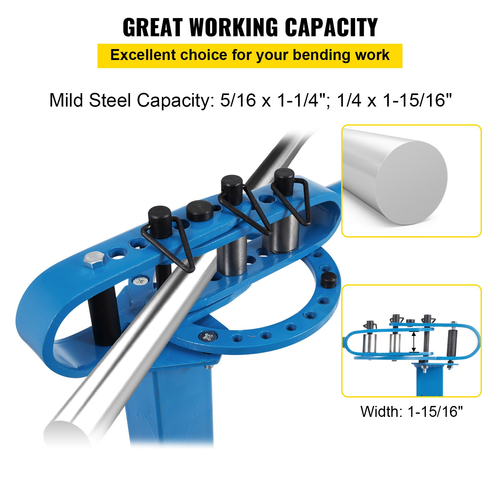 VEVOR YP-38 Metal Bender 1&quot;-3&quot; Επίπεδη ράβδος τετράγωνη ράβδος κάμψης 7 μήτρες με βάση δαπέδου