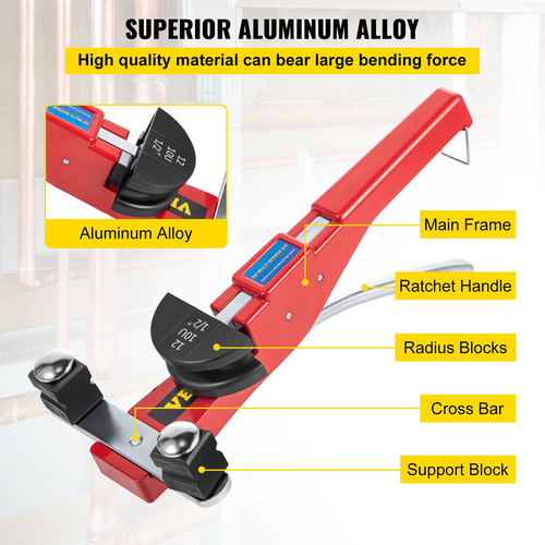 Manual Tube Bender Kit 7 Heads 1/4