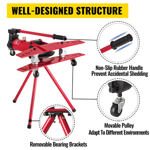 VEVOR Manual Pipe Bender Plumbers Tool 16T, Pipe Bending Machine 1/2-2 Inch, Pipe Bending Pipe Bending Machine ?22mm-?60mm, Bender Tube Bender Machine Tube Bender for Heating and Piping Construction