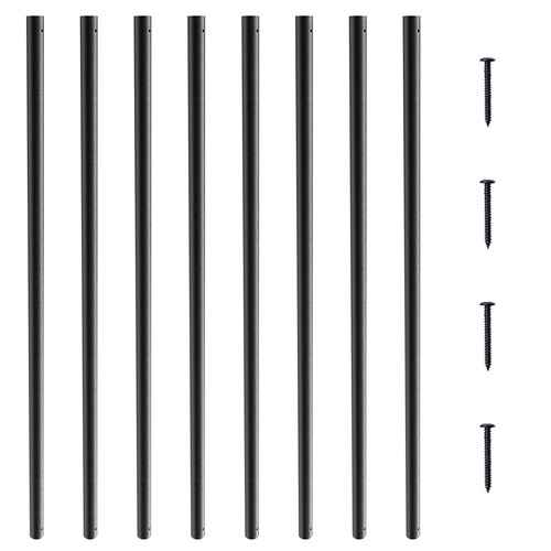 Μεταλλικά κάγκελα VEVOR Staircase, 3/4&#039;&#039; Στρογγυλά x 32&#039;&#039; Μακριά διακοσμητικά κάγκελα αλουμινίου, 101 Pack κιγκλίδωμα καταστρώματος με βίδες, κλασικό κιγκλίδωμα κοίλου καταστρώματος σατέν με μαύρη επίστρωση για βεράντα
