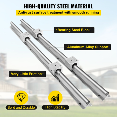 VEVOR Linear Rail Guide 2X SBR16-600 mm Linear Slide Rail + 4 SBR16UU Block για αυτοματοποιημένα μηχανήματα και εξοπλισμό