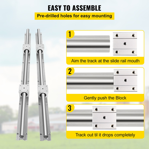 VEVOR Linear Rail Guide 2X SBR16-600 mm Linear Slide Rail + 4 SBR16UU Block για αυτοματοποιημένα μηχανήματα και εξοπλισμό