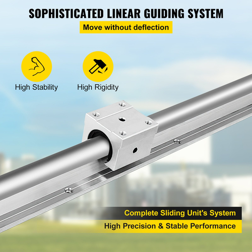 VEVOR 2x Linear Rail Σετ 4x Bearing Block SBR20-2200mm ράβδος άξονα τετράγωνου τύπου Μηχανικοί δρομολογητές CNC
