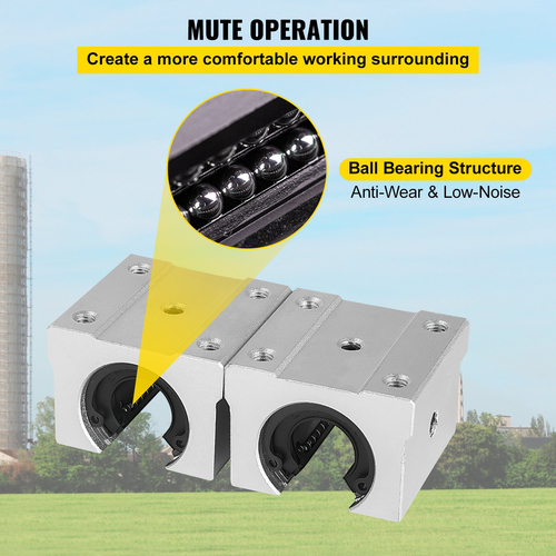 VEVOR 2x Linear Rail Σετ 4x Bearing Block SBR20-2200mm ράβδος άξονα τετράγωνου τύπου Μηχανικοί δρομολογητές CNC
