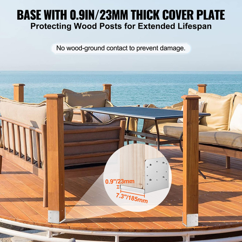 VEVOR 203,2x203,2mm Βάση στερέωσης, 4 τμχ Ανοξείδωτο ρυθμιζόμενο βραχίονα αγκύρωσης (εσωτερική 198 x 185), ρυθμιζόμενη βάση στήριξης για κιγκλίδωμα βεράντας βεράντας Pavilion Διακοσμητική πλάκα αγκύρωσης