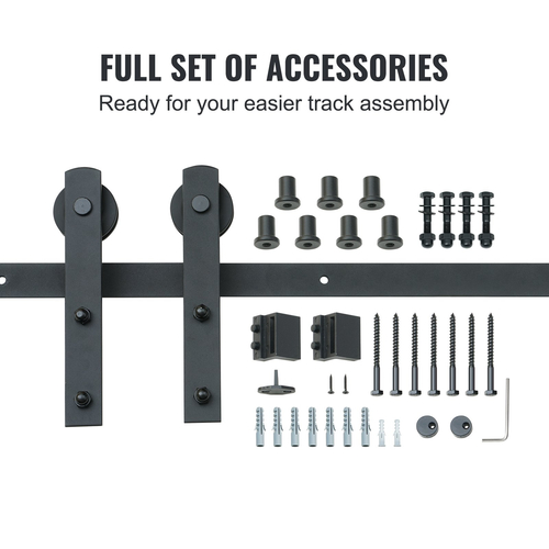 Σετ υλικού συρόμενης πόρτας αχυρώνα VEVOR 10FT, 330LBS Loading Heavy Duty Track Barn Door Kit για μονή πόρτα, Εφαρμογή σε πλάτος 4,6-5,2 FT και πάχος πόρτας 1,3&quot;-1,8&quot;, με λεία &amp; αθόρυβη τροχαλία (I Shape)