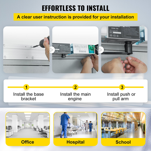 VEVOR Automatic Door Opener, 100-240V for Max.220lbs Doors, Swing Door Operator for Disabilities με 2 τηλεχειριστήρια, 2 κουμπιά εξόδου, πληκτρολόγιο, 5 κάρτες ταυτότητας, 2 κουμπιά από ανοξείδωτο χάλυβα, λίστα CE