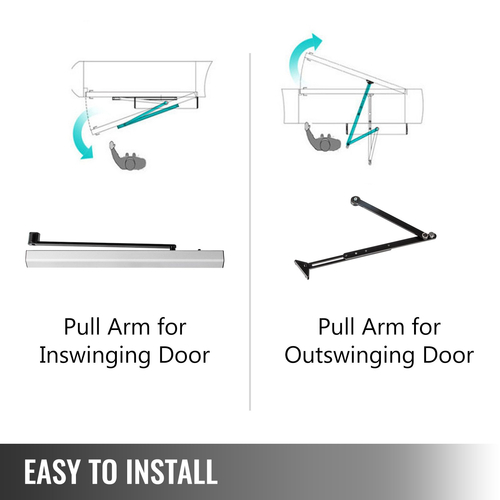 VEVOR 22 Lbs Electric Door Opener Closer 110-240V Automatic Door Opener Handicap Door Opener Automatic Swing Door Opener 50W Swing Door Opener 120 Degres Ρυθμιζόμενο κράμα αλουμινίου
